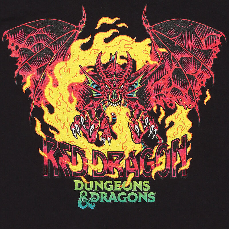 Dungeons and Dragons - Red Dragon Colour Pop - T-Shirt Black