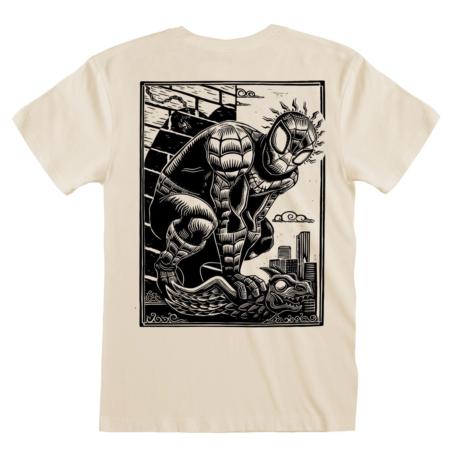 SPIDEY SENSE LINOCUT FRONT AND BACK PRINT - T-SHIRT