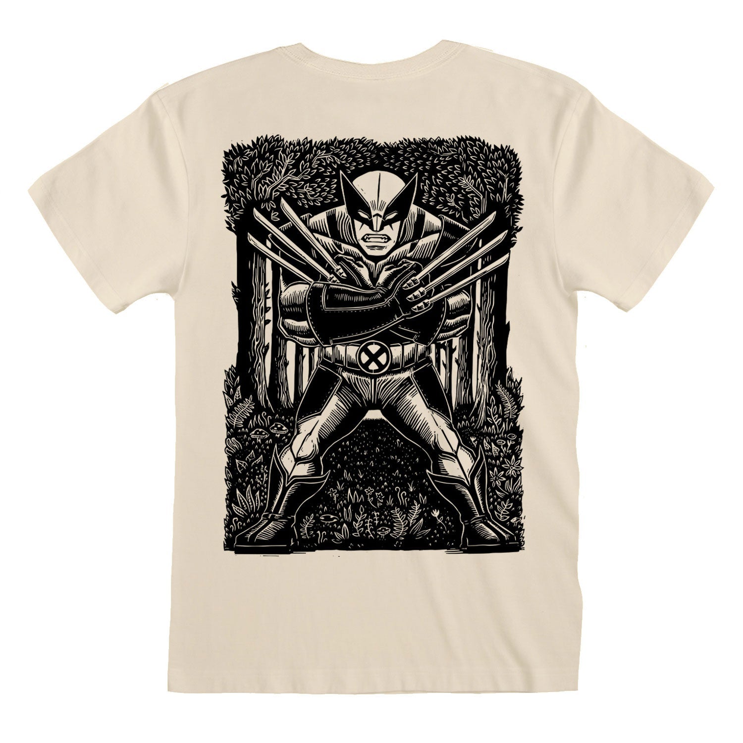 WOLVERINE LINOCUT FRONT AND BACK PRINT - T-SHIRT