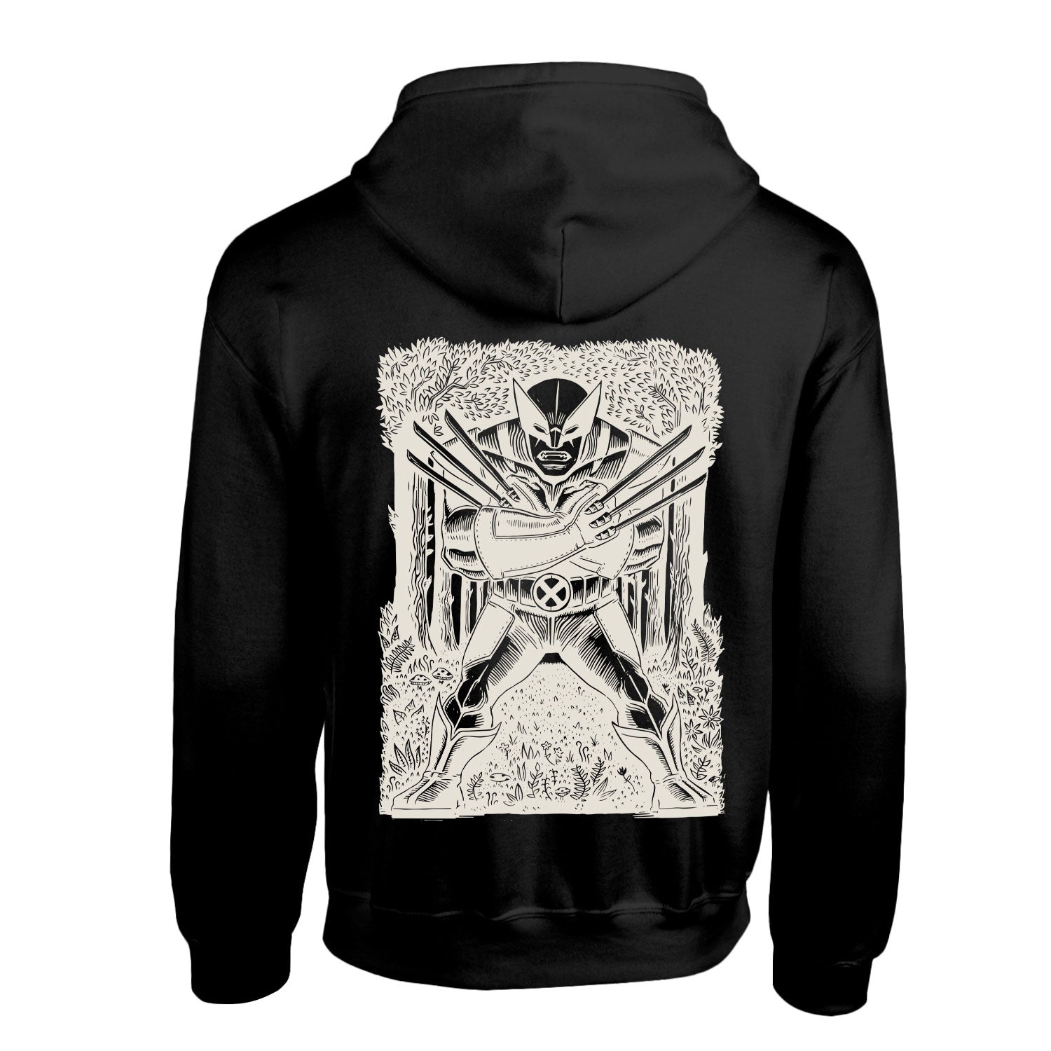 WOLVERINE LINOCUT FRONT AND BACK PRINT - HOODIE