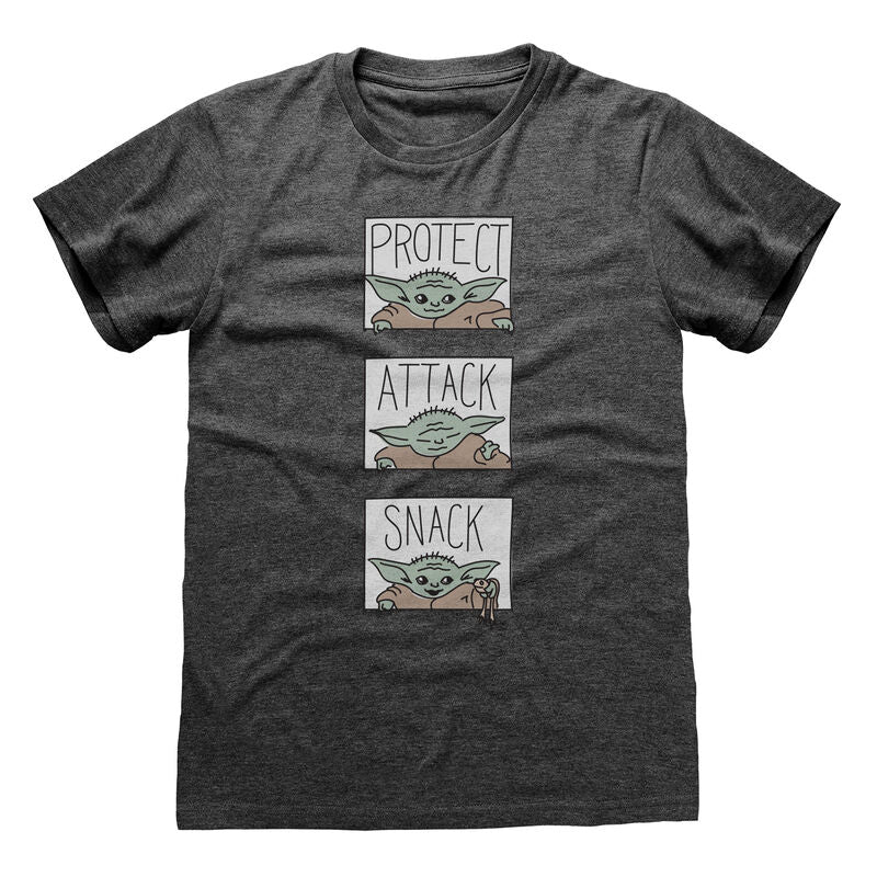 Star Wars: Mandalorian - Triptych - T-Shirt Dark Heather Grey