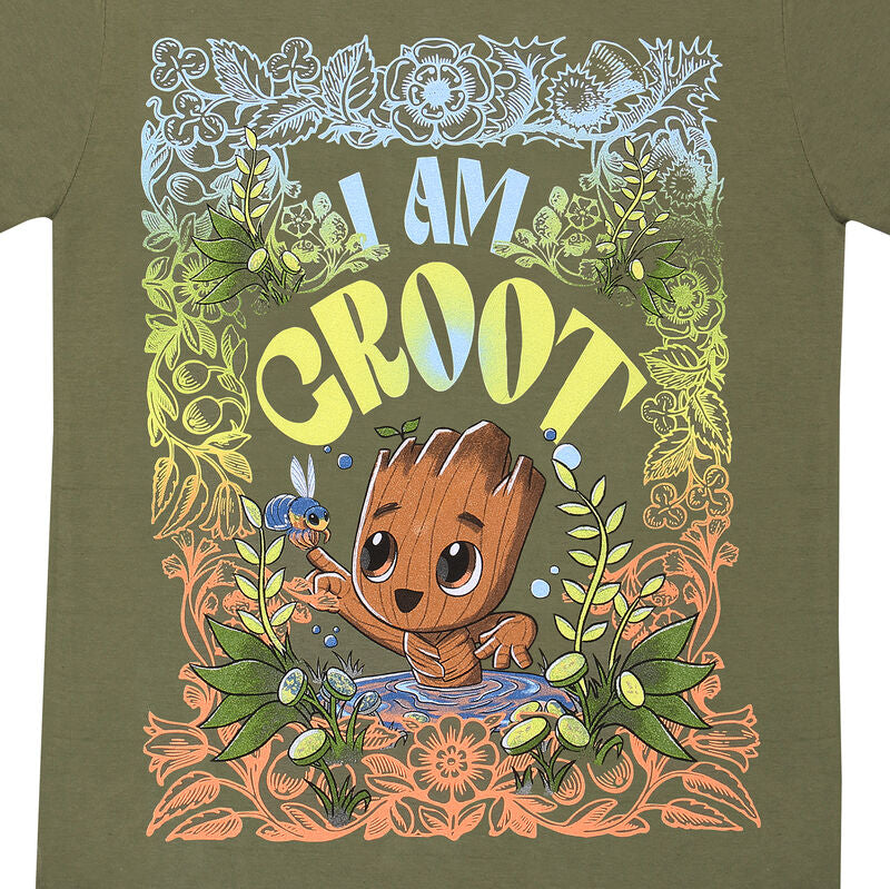Marvel Studios I Am Groot - Seventies Style - T-Shirt Olive