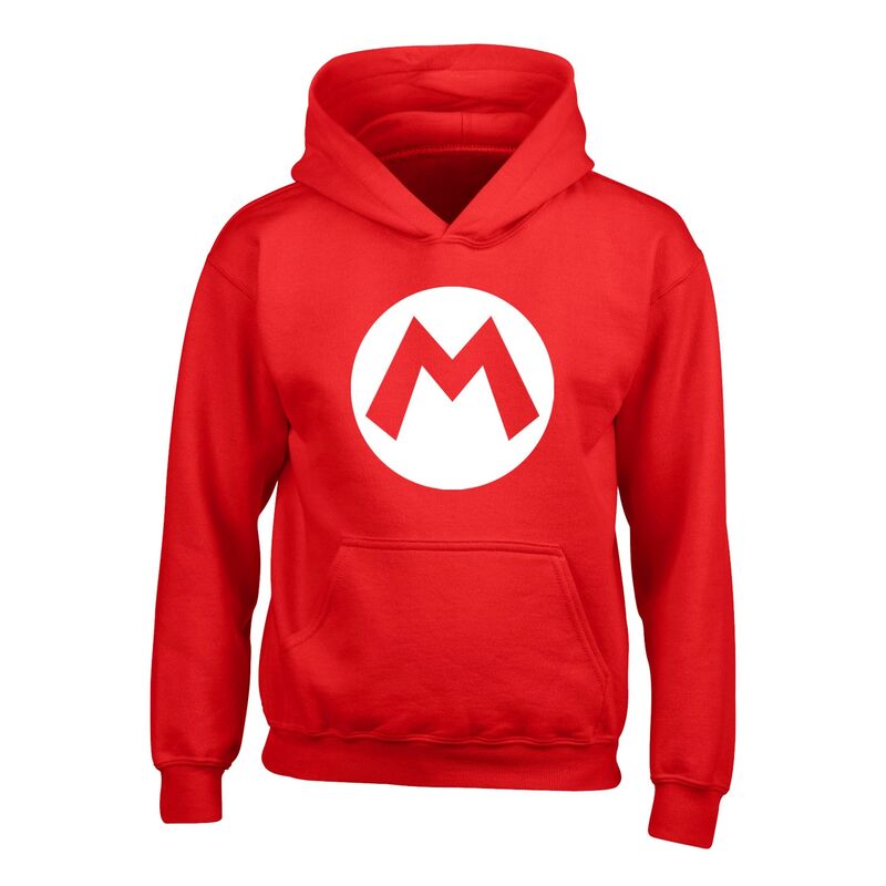 Super Mario - Mario Badge - Kids Hoodie Red