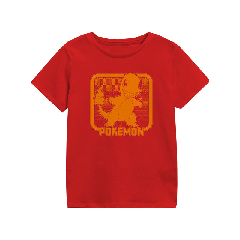 Pokemon - Charmander Retro Arcade - Kids T-Shirt Red