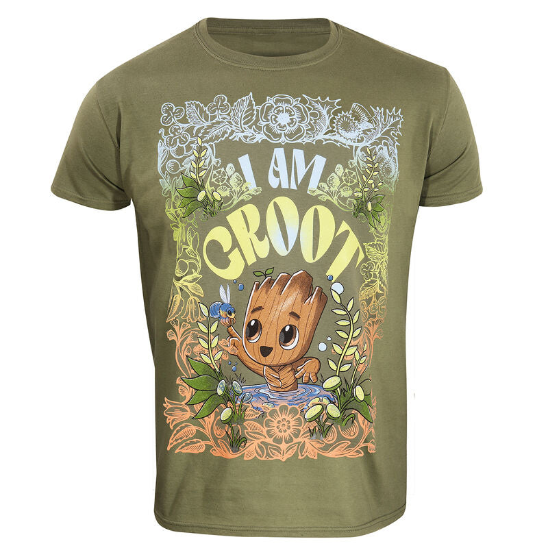 Marvel Studios I Am Groot - Seventies Style - T-Shirt Olive