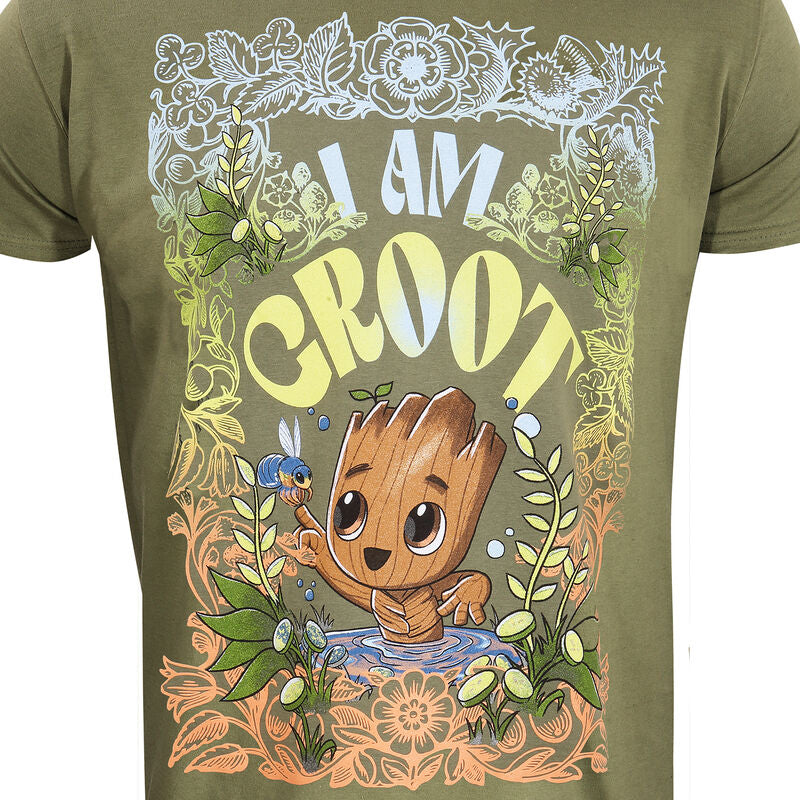 Marvel Studios I Am Groot - Seventies Style - T-Shirt Olive